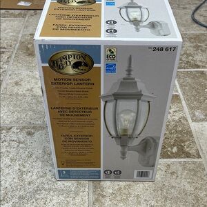 White Motion Sensor Exterior Lantern
